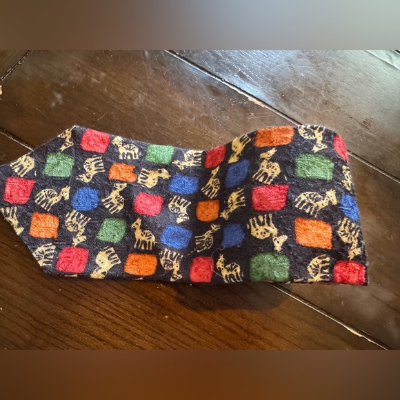 Vintage Ermenegildo Zegna 100% Silk Seide Men’s Tie Multicolored w/ Fun Print - Picture 3 of 8